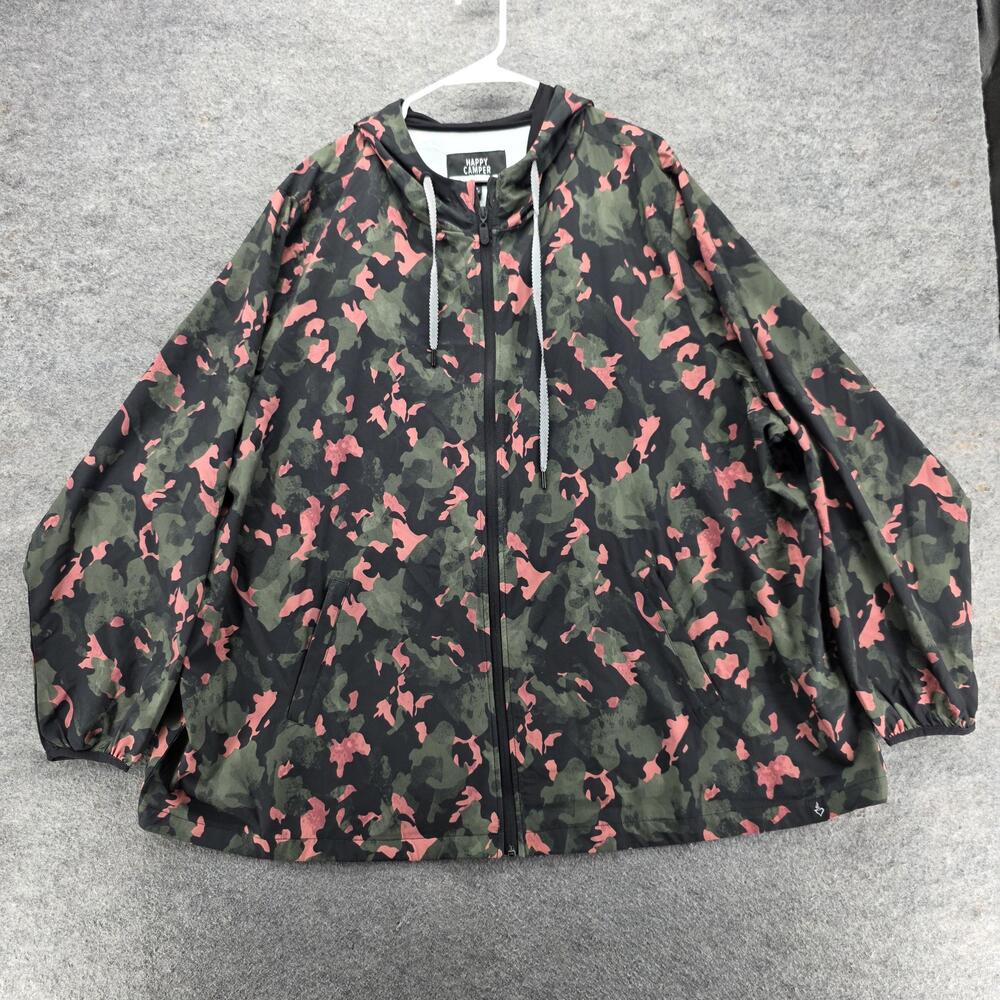 Happy Camper By Torrid Jacket Womens 4 Green Camouflage Hooded Windbreaker Lined